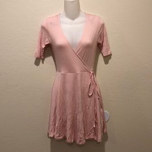 Baby Pink Wrap Dress